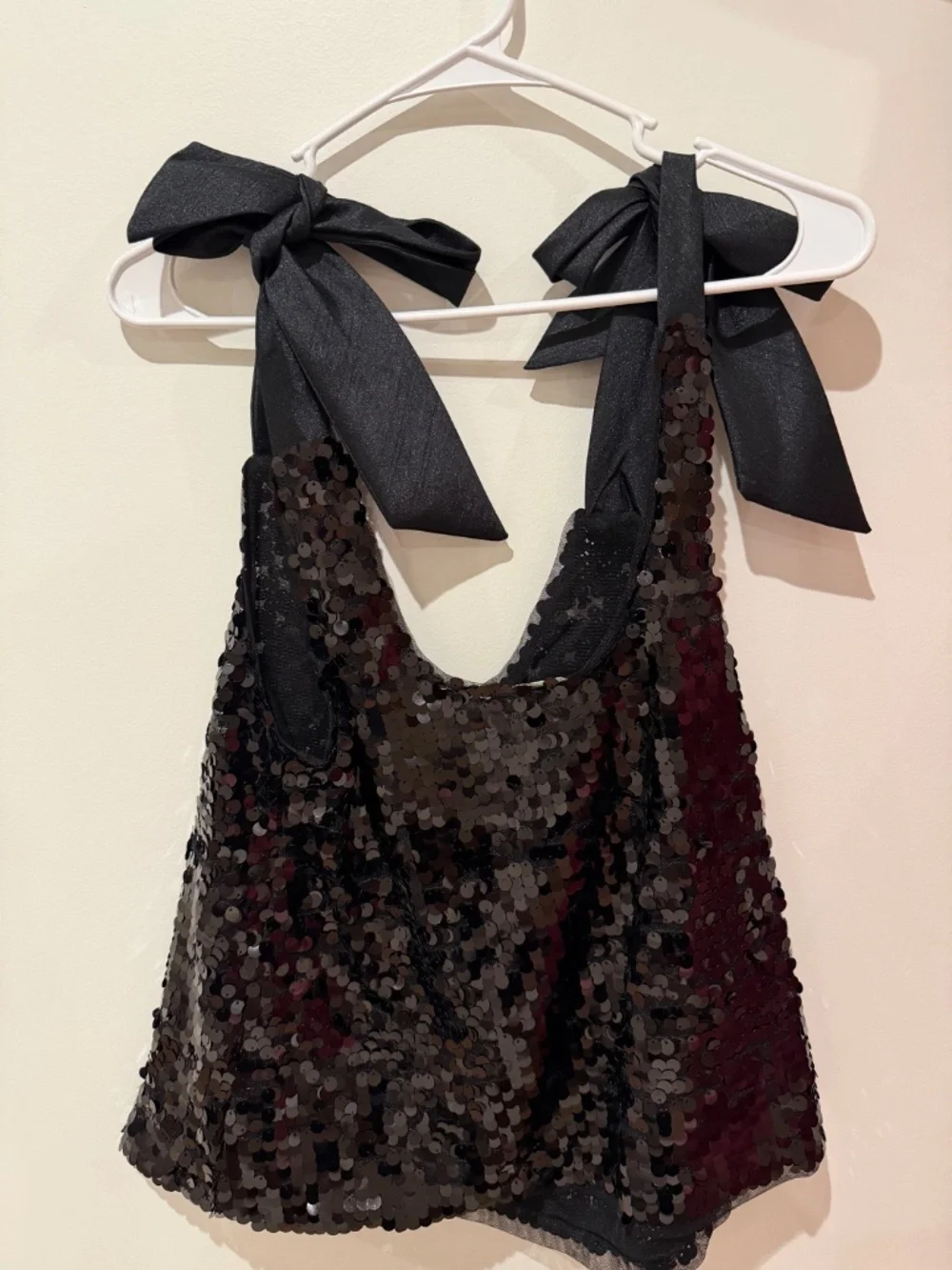 Maeve Black Shimmer Bow-Strap Tank - Picture 2 of 3